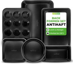 NutriChef Set forme de copt NutriChef, 6 piese, antiaderente, PFOA-free, negru (94783342)