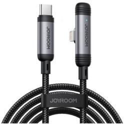 JOYROOM S-A56 ENJOYX SERIES adatkábel (Type-C - lightning, 30W, gyorstöltő, 90 fokos, cipőfűző, 120cm) FEKETE (S-A56_CL)
