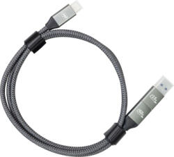PNI Cablu date si incarcare PNI CD600 USB Type-C la Type-C 60W + adaptor USB Type-C la USB-A, lungime 1m (pni-cd600)