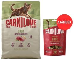 CARNILOVE True Fresh Cat Duck Sterilised 2 kg ivart sterilizált macskáknak + CARNILOVE Crunchy Snack Cat Duck 50 g AJÁNDÉK