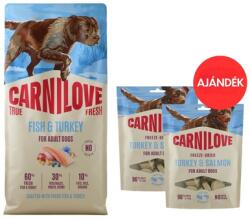 CARNILOVE True Fresh Dog Fish and Turkey Adult 12 kg friss hal és pulyka kutyáknak + CARNILOVE Dog Freeze Dried Turkey and Salmon 2x60g AJÁNDÉK
