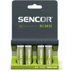 Sencor SBA HR6 4BP AA NiMH 2600mAh elem 4db (37000450) (37000450) - aqua