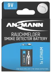 ANSMANN Lítium Elem, Longlife, 9 V PP3, füstjelzőbe, 1 db 5021023-01 (5021023-01)