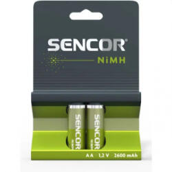 Sencor SBA HR6 2BP AA NiMH 2600mAh elem 2db (37000451) (37000451) - aqua