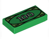 LEGO® Placă netedă 2 X 1 decorată - 100 Dolari (4295260)