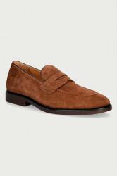 Guess mocasini pentru bărbați din piele întoarsă DRIFTKIN 9BY2-OBMZRU_88X (FMTDRI.SUE14.BROWN)
