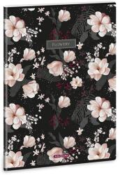 Ars Una Ars Una: Flowery Black extra kapcsos kockás füzet A/4 (53123749)
