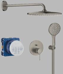 GROHE Sistem de dus, incastrat, cu baterie monocomanda, 310 mm, 1 functie, antracit mat (Brushed Hard Graphite), Grohe Essence 25287AL0 25287AL0 (25287AL0)