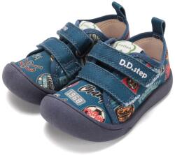 D.D.Step pantofi din pânză pentru băieți, cu model și închidere cu velcro albastru (14F282)