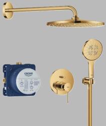 GROHE Sistem de dus, incastrat, cu baterie monocomanda, 310 mm, 1 functie, auriu lucios (Cool Sunrise), Grohe Essence 25287GL0 25287GL0 (25287GL0)