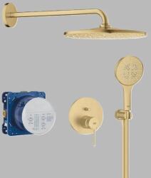 GROHE Sistem de dus, incastrat, cu baterie monocomanda, 310 mm, 1 functie, auriu mat (Brushed Cool Sunrise), Grohe Essence 25287GN0 25287GN0 (25287GN0)