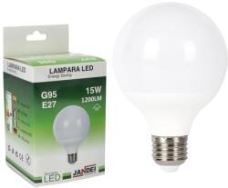 JANDEI G95 E27 LED Gömb Izzó 15W (120W Halogén Egyenértékű) Hideg Fehér Fény 6000K 1500 Lumen CRI80 270 Fok Nem Szabályozható Iroda Konyha