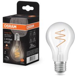 OSRAM Vintage 1906 Classic E27 LED izzó 4, 6W 470lm spirál filament meleg fehér szabályozható átlátszó üveg 60mm 2200K