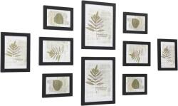 SONGMICS Képkeret 10 db-os készlet, 2 fotó 20x25 cm, 4 fotó 13x18 cm, 4 fotó 10x15 cm, MDF, tintafekete, műanyag üveg, RPF310H (RPF310H)