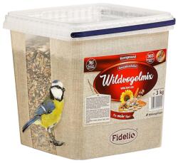 Fidelio Wildvogelmix Vadmadár Eledel Keverék 3 kg - Egész Évben Használható, Fehérje- és Energiadús Madáreledel Vödörben