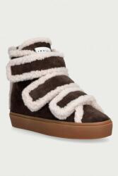 Inuikii Shearling Velcro Wedge sportcipő női velúr - barna Női 37