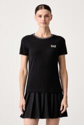 EA7 Emporio Armani női t-shirt pamut elasztánnal - fekete S - answear - 30 990 Ft
