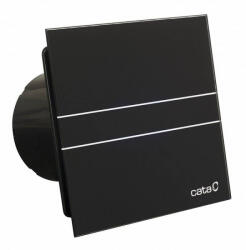 CATA E-GLAS E-120GTHBK fürdőszoba ventilátor fekete üveg előlappal, időzítővel, páraérzékelővel, 120mm csonkkal (M-00901602)