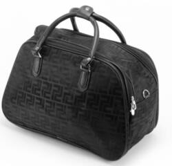 Plazabox Valentina utazótáska fekete színű görög mintás 50 cm nagyméretű (le-2006-l-black)