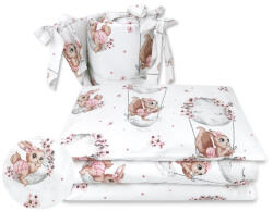  Baby Shop 3 részes ágynemű garnitúra - Holdas nyuszi rózsaszín