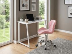  Set pentru birou ZARIMO masa 80x40 cm, alb + scaun AVOLA din piele ecologica, roz