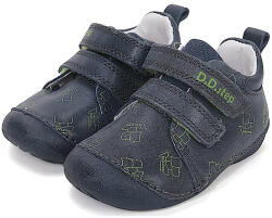 D.D.Step Első lépés, sötétkék, zöld mintás, valódi bőr D. D. Step gyerekcipő