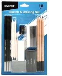 Sinoart Sketch and Drawing Set rajz- és vázlatkészlet, 18 db-os