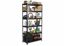 MAMUTEX Lakkozott, fémből készült állvány Mamutex Standard 200x80x40 cm - 6 polc, teherbírás 720 kg, fekete