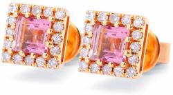 White & Black Turmalin rosegold fülbevaló gyémántokkal - betűzős (AU14744)