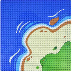 Sluban 25×25 cm-es tengerpart alaplap építőjátékokhoz - kanyar (AT-k)