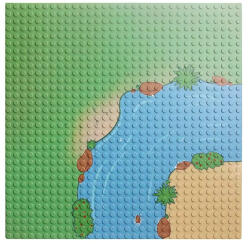 Sluban 25×25 cm-es folyó alaplap építőjátékokhoz - kanyar (AF-k)