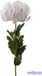  Krizantém szálas selyemvirág 67 cm D11cm - Fehér