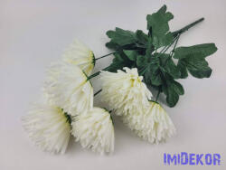  Tűszirmú krizantém 7 ágú selyem csokor 61cm - Krém