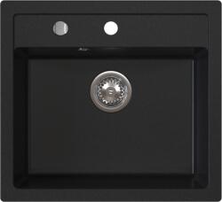 FERRO Chiuveta bucatarie din granit, o cuva, 51 56 cm FERRO STAMPO Neagra, adancime cuva 210 mm Chiuveta