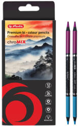 Herlitz Creioane colorate bicolore HERLITZ ChroMIX, 12 buc/set