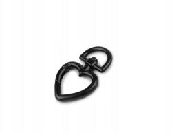 Stoklasa Fém karabiner forgatható szív, fekete lakk, 15 mm (890239_250795_135807)