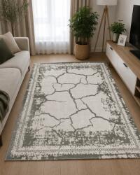Frida Covor Frida 08912 Marime 100 x 200 cm, Crem, Gri, Inaltime Fir 7.5 mm, Antialergic, Polipropilena, Living, Dormitor, Sufragerie, Birou Covor
