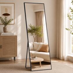 Songmics Oglinda mare de podea SONGMICS cu suport, neagra, 160x50 cm (EZ-LFM050BD01)