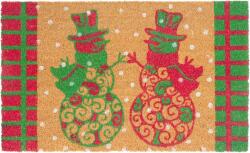 MagicHome Covoras de intrare MagicHome Snowmen din cocos si PVC, 45x75 cm (2211858) Pres