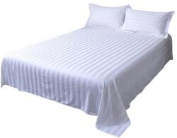 Kotonia Home Cearsaf de pat Kotonia Home Hotel Damasc Saten cu dungi 1 cm, 100% bumbac, Alb, 150x240 cm (001382-150)