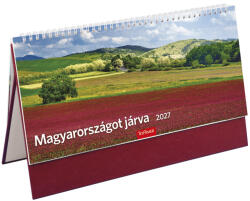 TopTimer Magyarországot járva, képes, álló asztali naptár T056, Bordó
