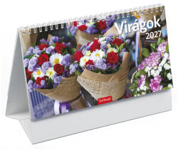 TopTimer Virágok, képes álló papírtáblás asztali naptár T058