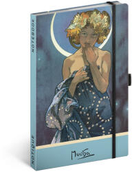 Realsystem Alphonse Mucha - Luna, keménytáblás pontozott notesz, 13x21 cm