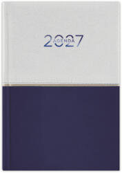 Dayliner Contrast, A5 napi beosztású agenda, Fehér-Sötétkék