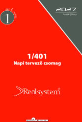 Realsystem 2027 évi, napi beosztású éves utántöltő csomag - RS401L, Fehér
