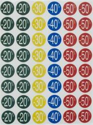 APLI Etikett, árengedmény, 24 mm, kör, színes, APLI, 240 etikett/csomag, -20-50%, (5 lap) (101232) (101232)