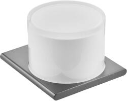 KEUCO Edition 400 - Dozator de săpun cu suport, 150 ml, sticlă mată/ negru cromat periat 11552139000 (11552139000)