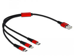 Delock 30 cm hosszú, USB töltő kábel 3 az 1-ben Lightning -, Micro USB- és USB Type-C csatlakozásho - techsend - 3 290 Ft