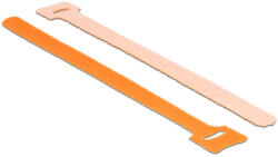 Delock Hurkolható rögzítok, 200 mm x 12 mm (H x Sz), 10 darab, narancssárga
