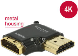 Delock adapter Gyors-sebességű HDMI Ethernettel - HDMI-A anya > HDMI-A apa 4K 90 fokos jobbra fekete
